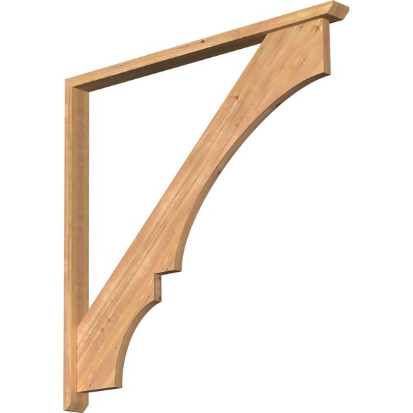 Ekena Millwork Balboa Slat Smooth Bracket w/ Offset Brace, Western Red Cedar, 3 1/2"W x 48"D x 48"H BKT0402X48X48BOA06SWR - main